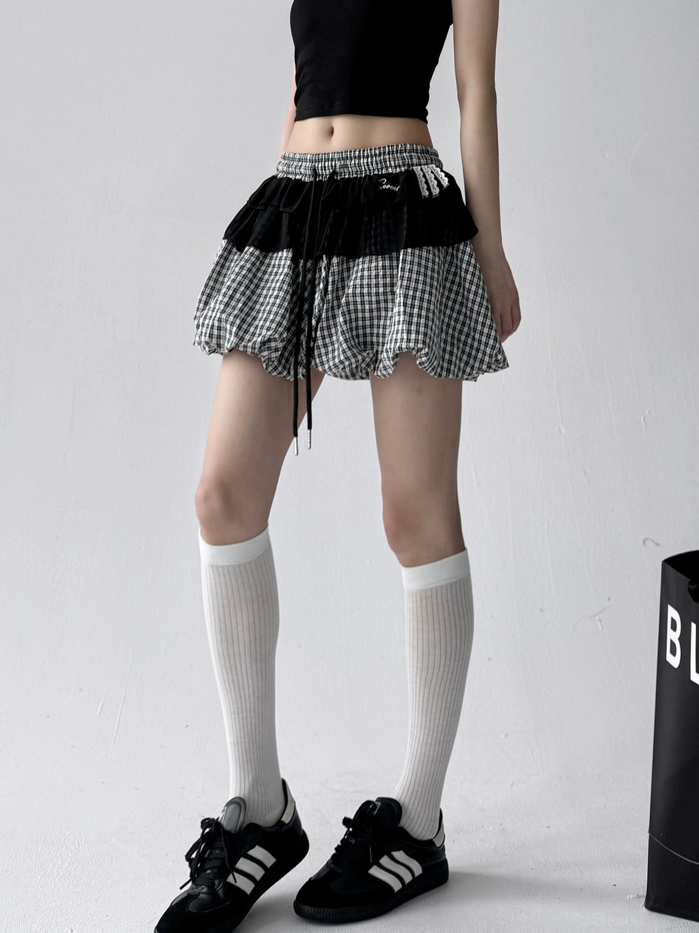 Gingham Puff Skirt