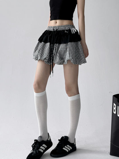 Gingham Puff Skirt