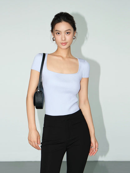 Veya Elastic Knit Top
