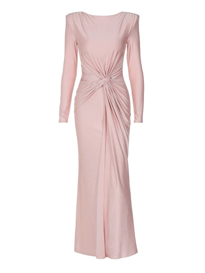 Shemoda: Sofia Sculpt Dress | Nüra - Discover the Sofia Sculpt Dress by Shemoda: structured shoulders, tie neckline, pleated waist. Style, comfort, and a slimming look in one. - $30.00
