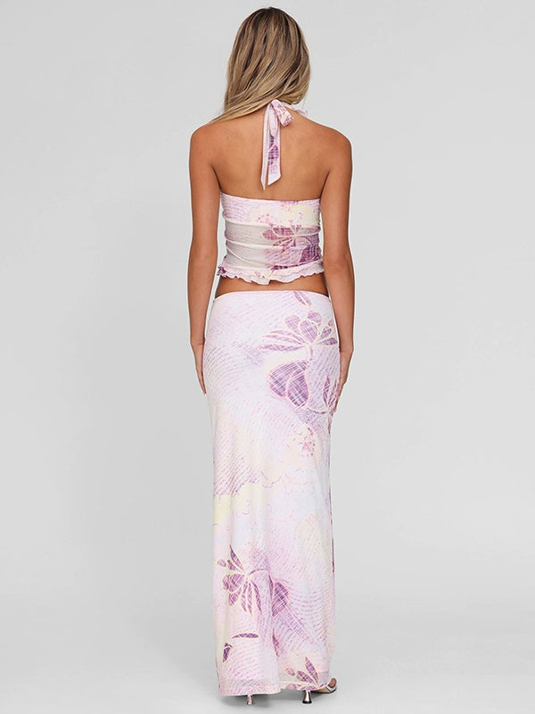 Shemoda: Hana Bloom Set | Nüra - Elevate your holiday style with Shemoda's chic Hana Bloom Set: a lace tank and matching half skirt for a sexy, elegant look on warm days. - $28.00