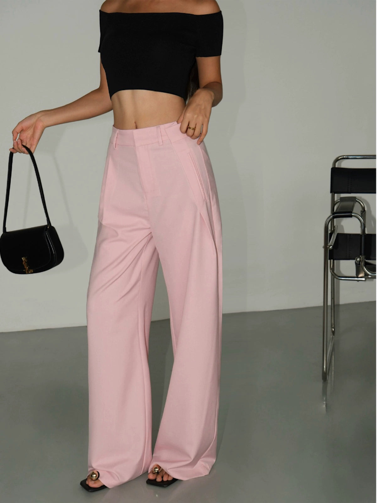 Blush Wide-Leg Trousers