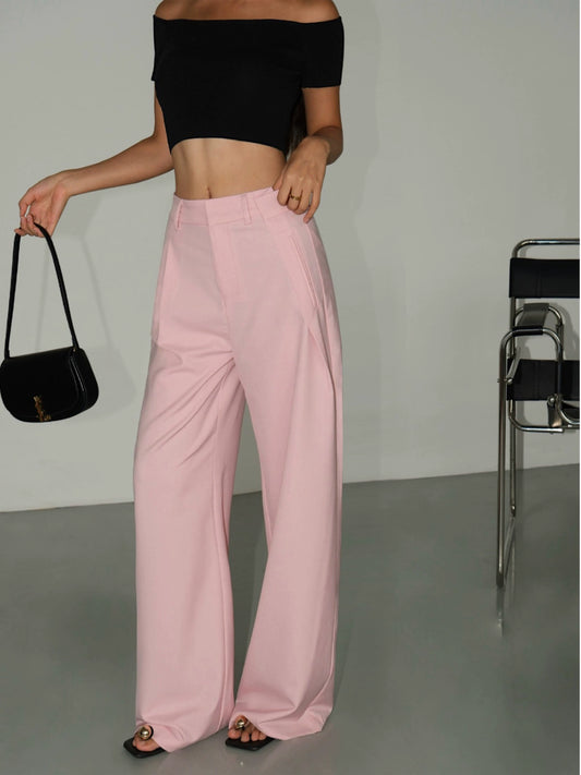 Blush Wide-Leg Trousers