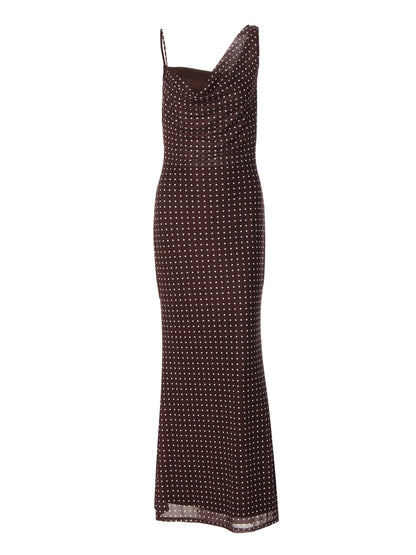 Caramel Cowl Maxi Dress