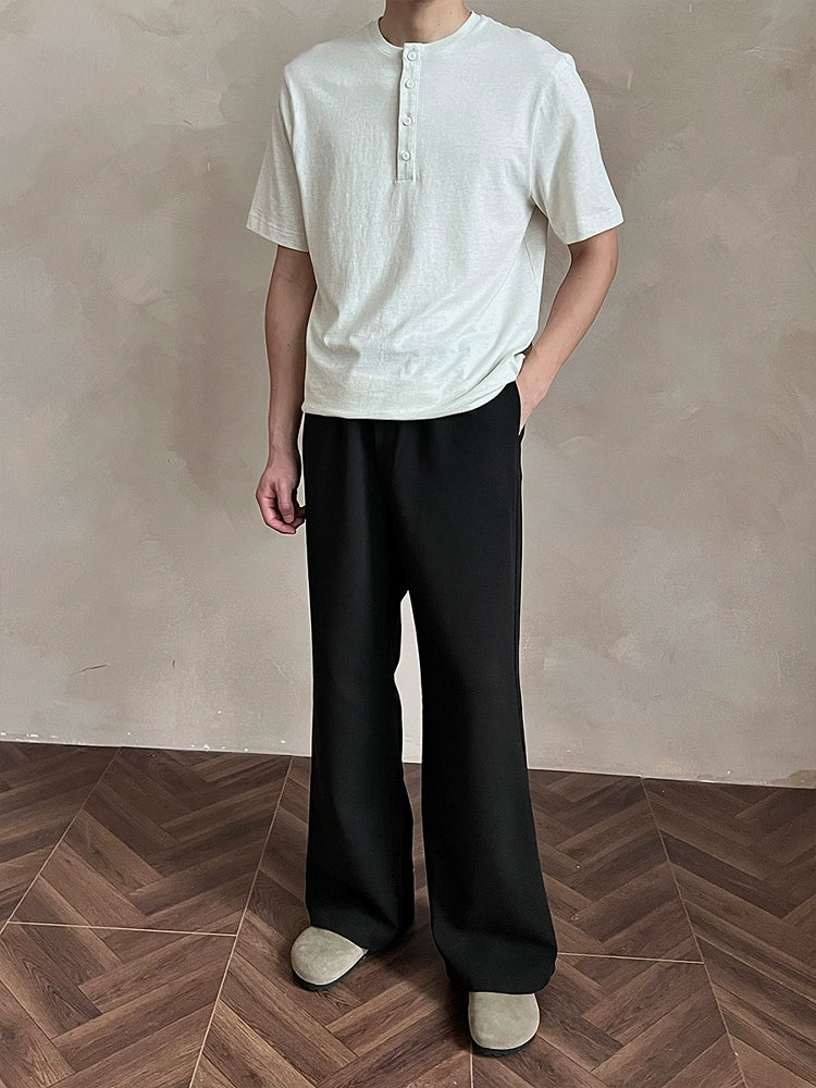 MUKHINA: Micro Flared Commuting Trousers | Nüra - Discover MUKHINA's Micro Flared Commuting Trousers: a chic blend of acetate and wool with a drawstring waist for comfort and style. Perfect for casual wear. - $78.00