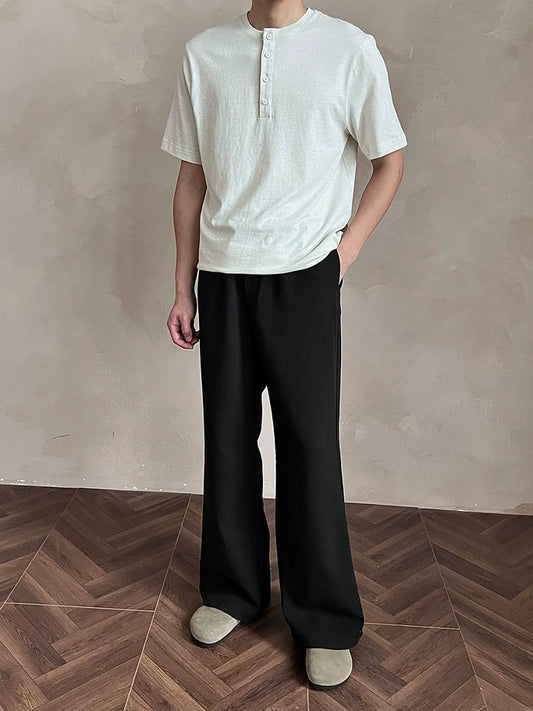 MUKHINA: Micro Flared Commuting Trousers | Nüra - Discover MUKHINA's Micro Flared Commuting Trousers: a chic blend of acetate and wool with a drawstring waist for comfort and style. Perfect for casual wear. - $78.00