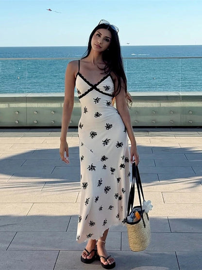 Obsidian Petal Slip Dress