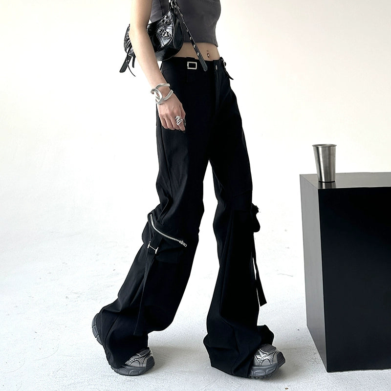 Buckle Flare Pants