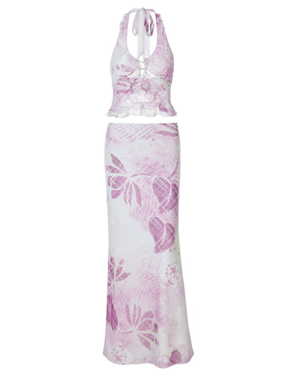 Shemoda: Hana Bloom Set | Nüra - Elevate your holiday style with Shemoda's chic Hana Bloom Set: a lace tank and matching half skirt for a sexy, elegant look on warm days. - $28.00