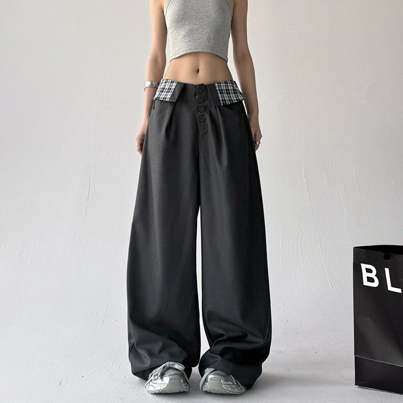 Contrast Fold Trousers