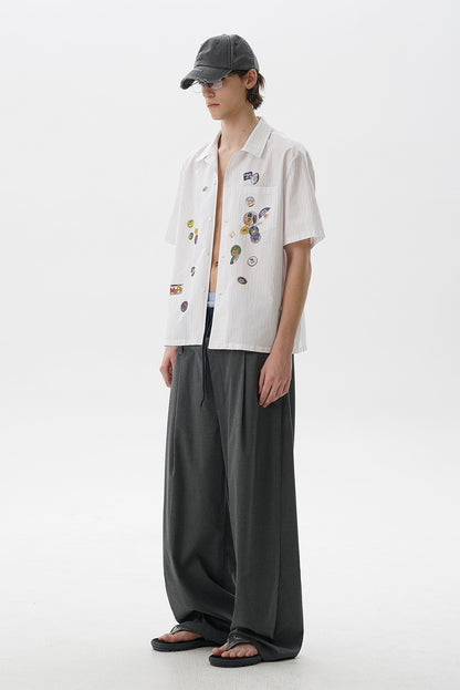 Pinstripe Mixed Shirt