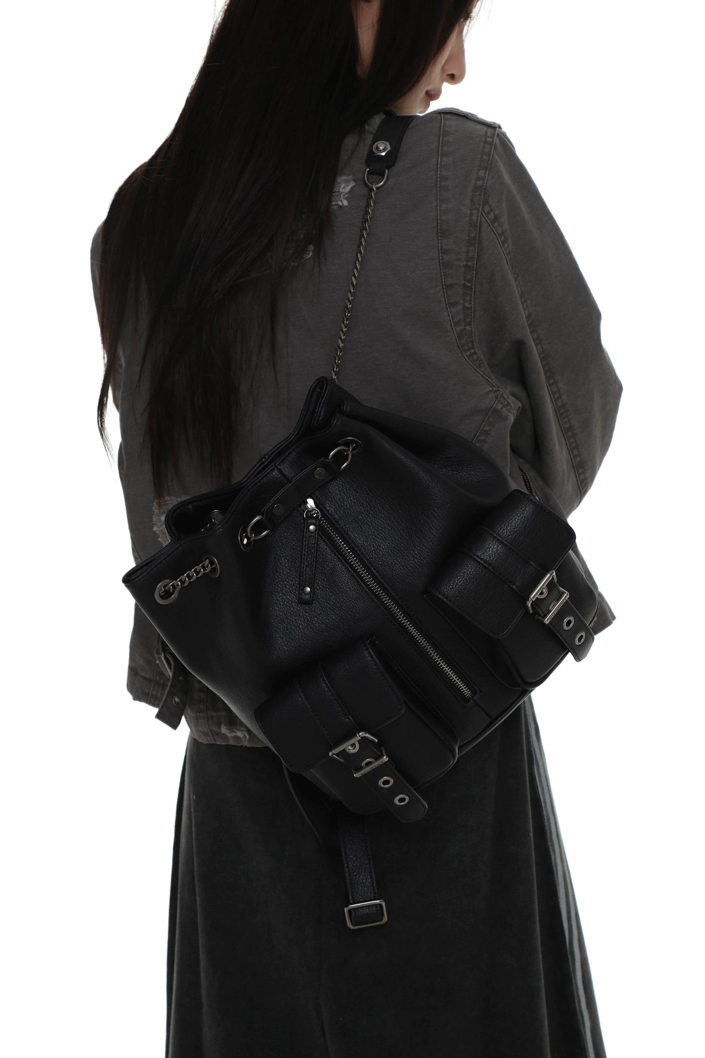 Chain-Buckle Backpack