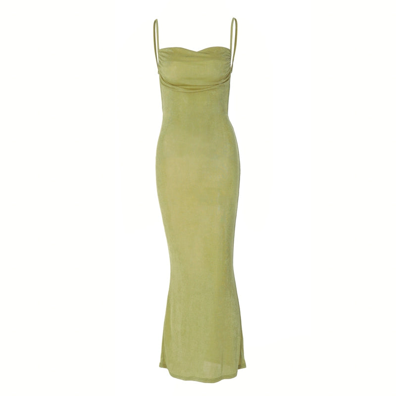 Shemoda: Lyra Slip Dress | Nüra - Discover elegance with Shemoda's Lyra Slip Dress: a sleek, backless design with a sweetheart neckline and tie waist, perfect for formal occasions. - $19.00