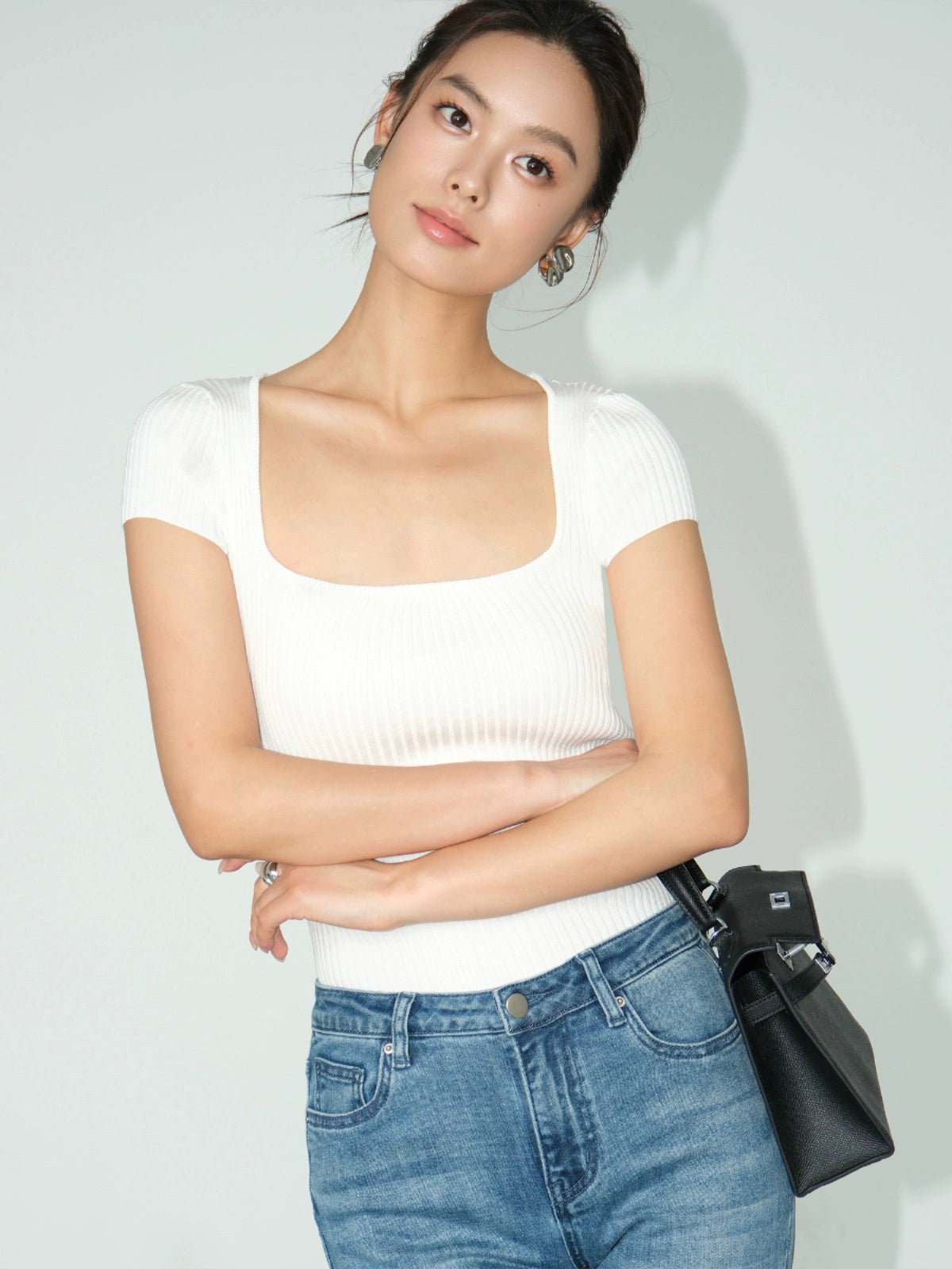 Veya Elastic Knit Top