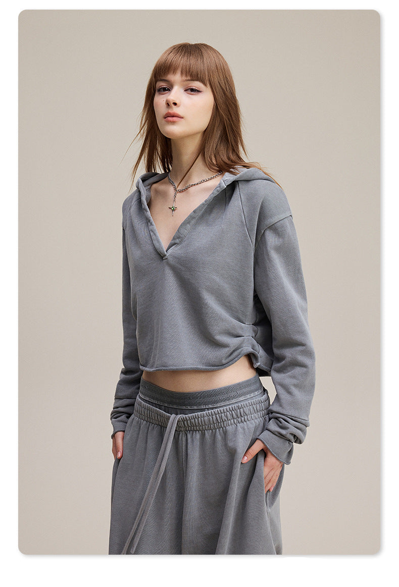 Grunge Crop Hoodie